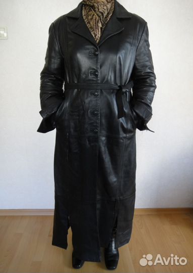 Пальто кожаное