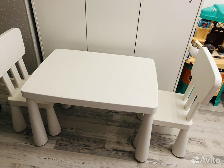 Детский стол и стул IKEA маммут