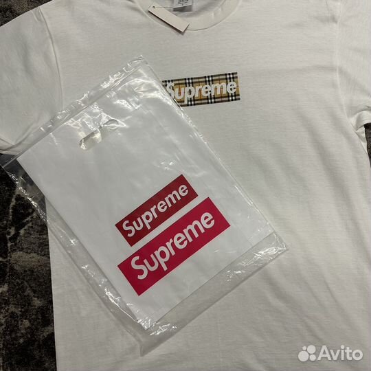 Футболка Supreme Box Logo Burberry Tee