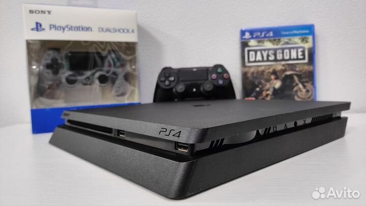 Sony PS4 Slim + 109 игр + 2 геймпада