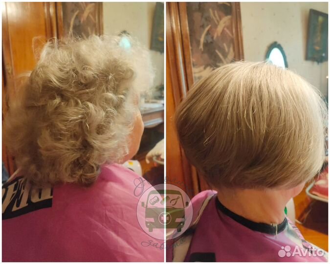 Парикмахер пожилым. Стрижка пенсионеров. Выезд