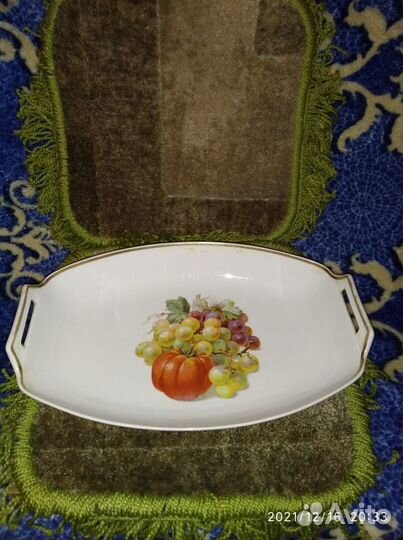 Винтажные ваза, блюдо, поднос