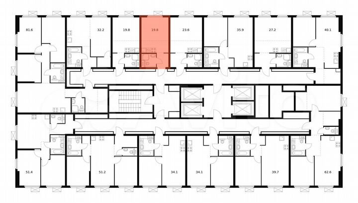 Квартира-студия, 19,8 м², 28/33 эт.