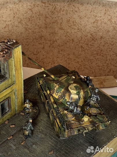 Диорама 1 35 с танком пантера и немецкой пехотой