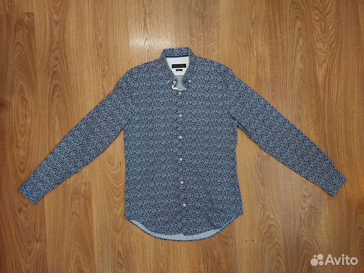 Рубашка мужская синяя Zara M(48)