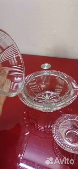 Вазочка сахарница старинная стекло