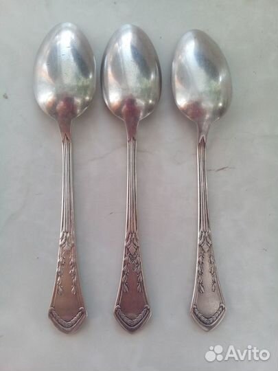Ложки серебряные чайные, 875 пробы, ранний СССР