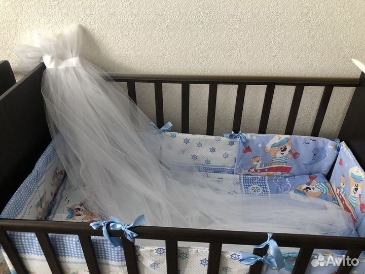 Детская кроватка трансформер с маятником