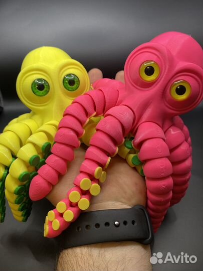 Осьминог игрушка-антистресс подвижный 3D