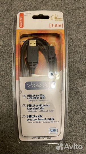 Кабель usb micro usb 1.8м
