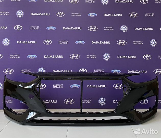 Бампер Передний Хендай Солярис 2017 Чёрный