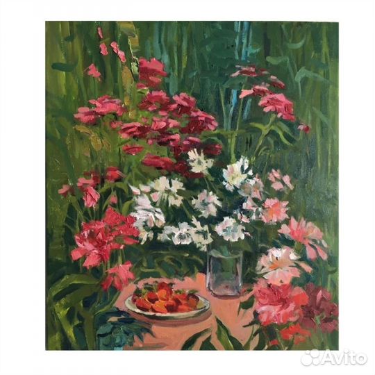 Картина Цветы маслом на холсте
