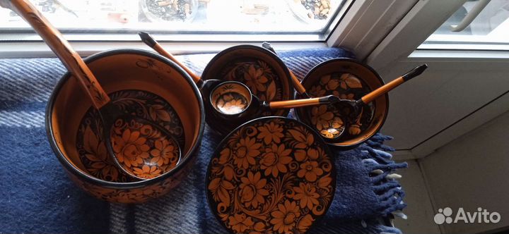 Набор посуды хохлома