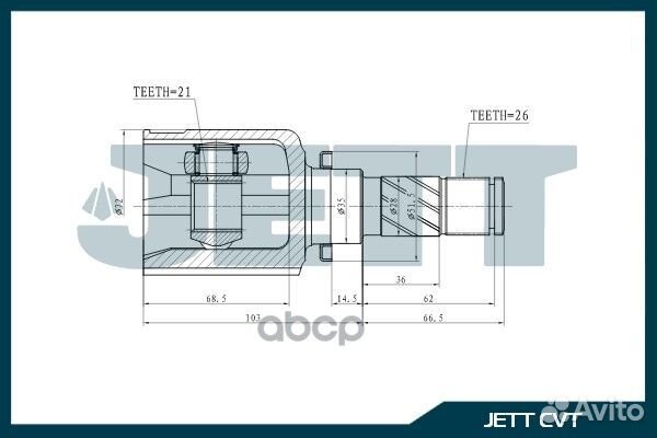 Шрус внутренний v40-8240 jett V408240 V408240 jett