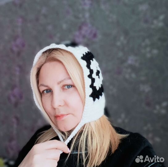 Чепчик в стиле бабушкин квадрат