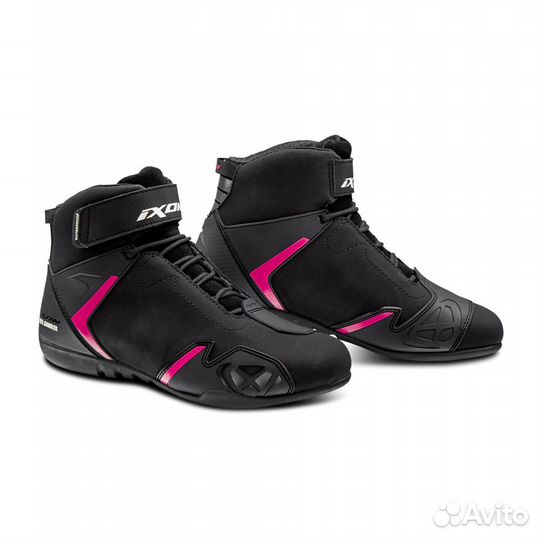 Motorradstiefel Ixon Gambler WP Schwarz-Fuchsia Damen Schwarz, Rosa