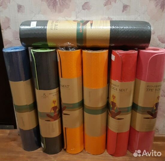 Коврик для йоги 6 мм тпе фиолетовый