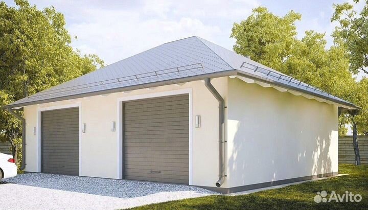 Гараж из газобетона быстровозводимый на участке