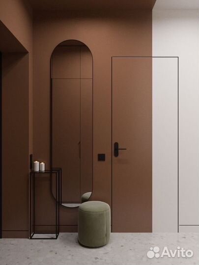 Скрытая дверь под дизайн