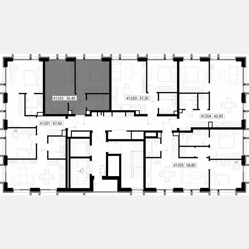 1-к. квартира, 36,4 м², 12/15 эт.