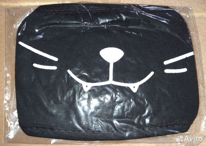 Маска котик с принтом