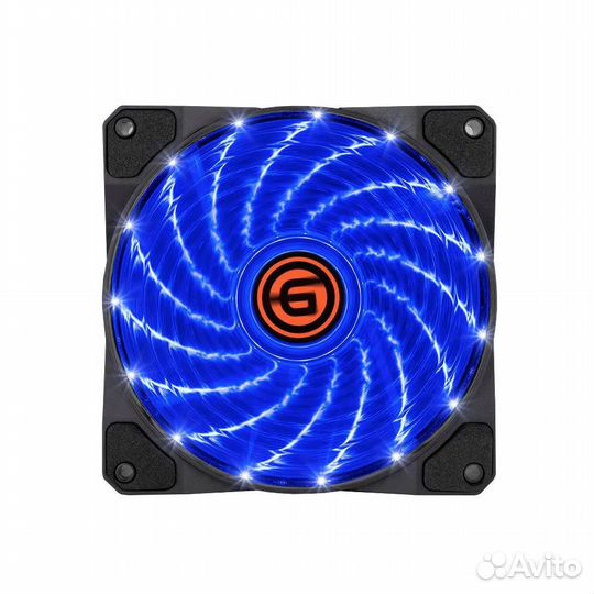 Комплект вентиляторов Ginzzu LED (синий) корпуса
