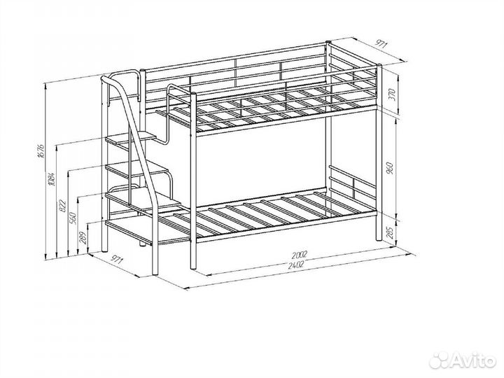 Кровать двухъярусная Толедо пя