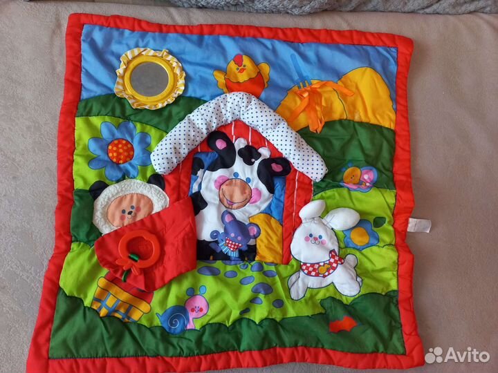 Шезлонг детский + развивающий коврик в подарок