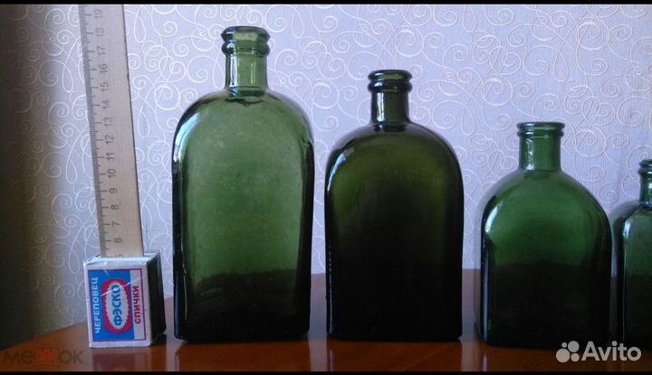 7шт старинные квадратные бутылки Кенигсберг