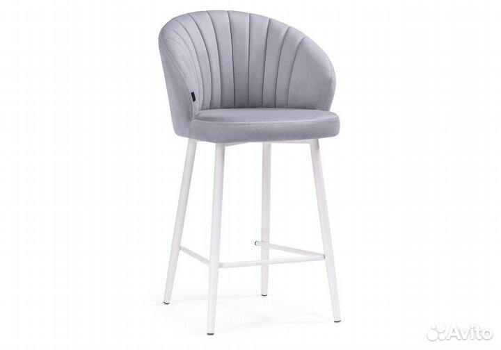 Полубарный стул Бэнбу серый (velutto 49) / белые н