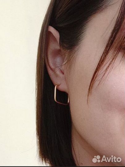 Серьги позолоченные, новые