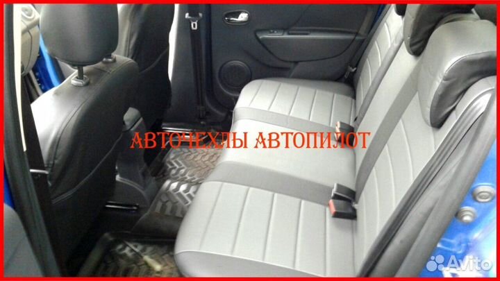 Чехлы Автопилот Renault Logan 2 из экокожи чёр-сер