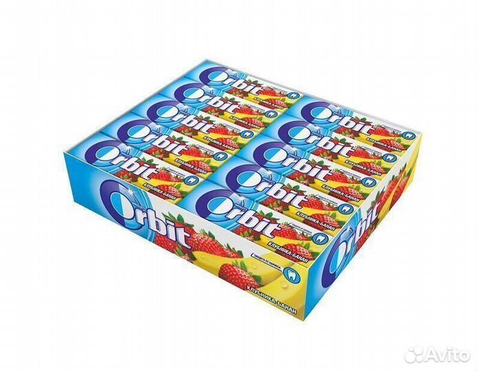 Жевачка Orbit Клубника-Банан Без сахара 13,6 г