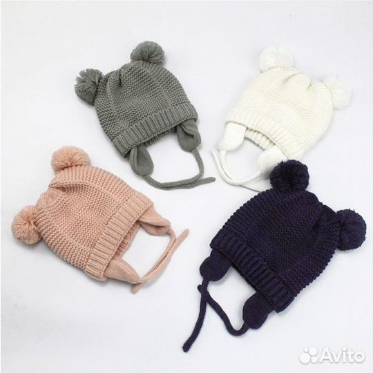 Комплект шапка варежки