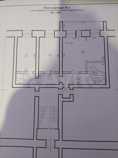 3-к. квартира, 68,5 м², 1/5 эт.