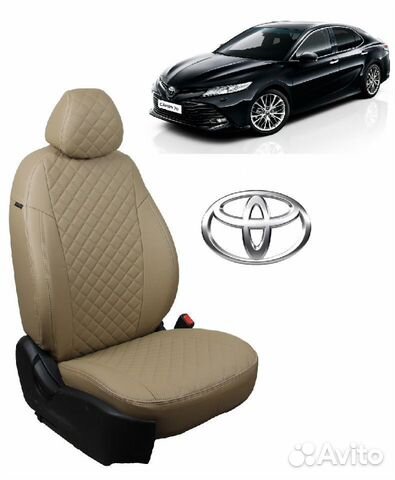 Чехлы из экокожи Ромб на Toyota Camry XV70 Sd с 17