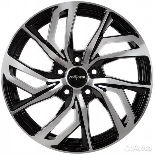 R17 #Диски Rotiform 5х114.3 #Черный глянец с полир