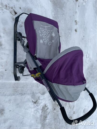 Детские санки коляска с колесами