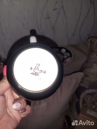 Чайная пара гигант слива на чёрном Вербилки