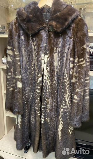 Шуба норковая с капюшоном 44