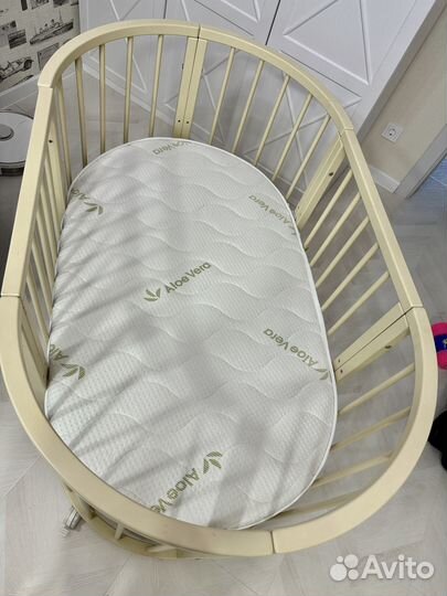 Кроватка трансформер 10 в 1 с маятником +3 матраса