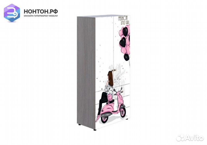 Шкаф 2-створчатый Мийа-3А ясень шимо светлый / бел