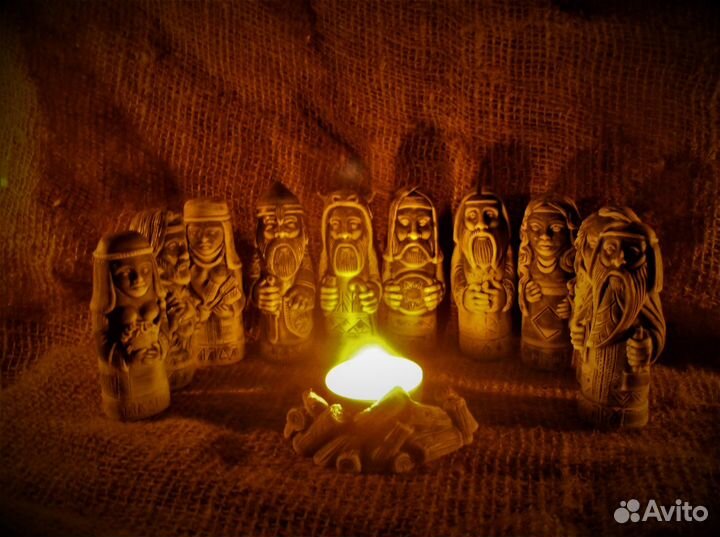 Кумиры Славянских богов чуры 10шт.+костер