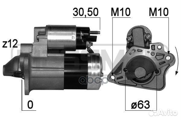 Стартер renault duster 1.6 2010- 1.3kw 220758 2