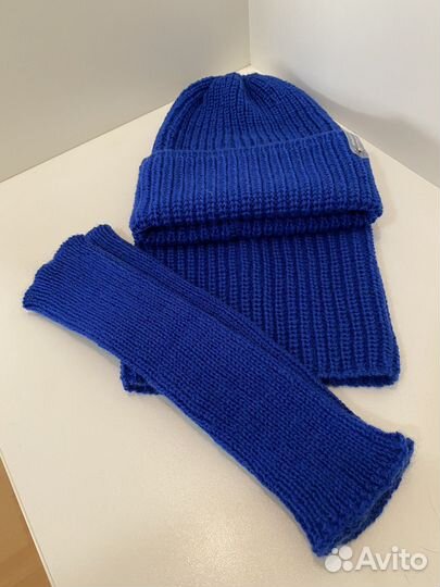 Комплект Шапка тыковка, снуд, митенки