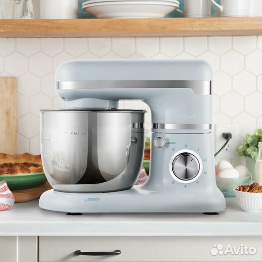 Миксер планетарный Kitfort кт-3422-1, голубой