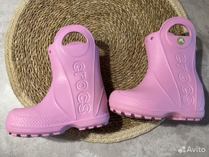 Резиновые сапоги crocs для девочки c6 23 размер