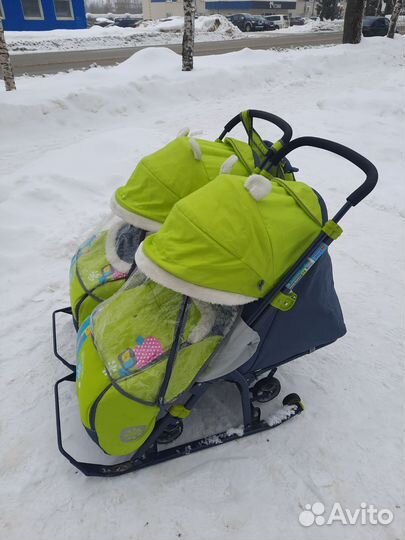 Санки коляска ника для двойни