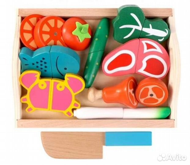 Развивающие Деревянные игрушки Монтессори овощи