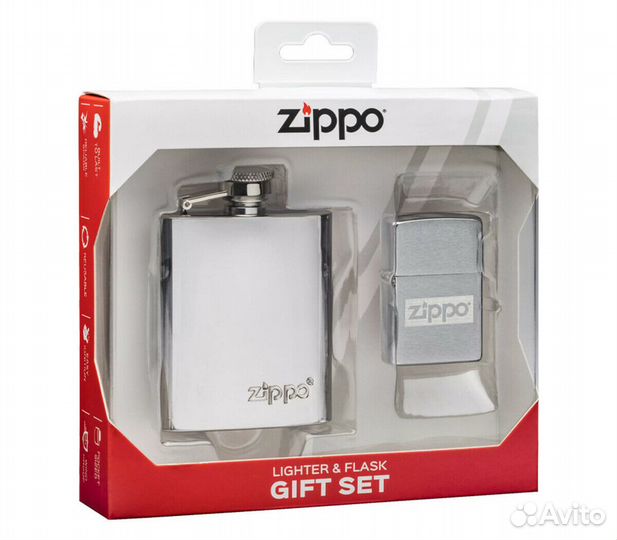 Подарочный набор: Zippo 49358 фляжка и зажигалка